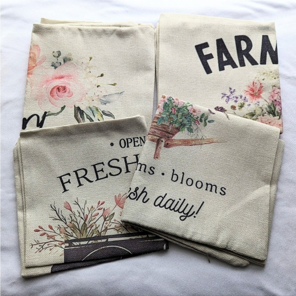 NEW Set of 4 Spring Market Floral Pillow Covers